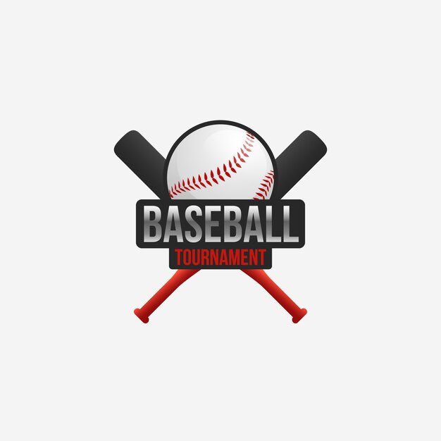 Diseño de logotipo de béisbol degradado