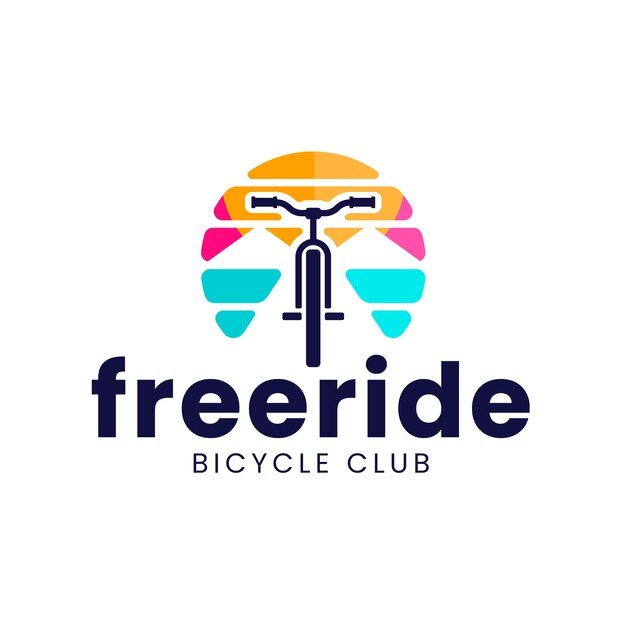 Diseño de logotipo de bicicleta de diseño plano
