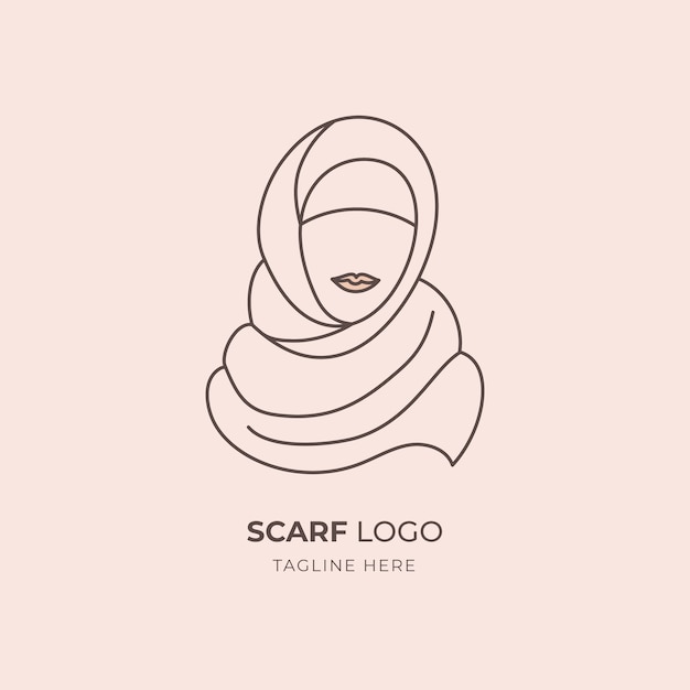 Diseño de logotipo de bufanda dibujada a mano