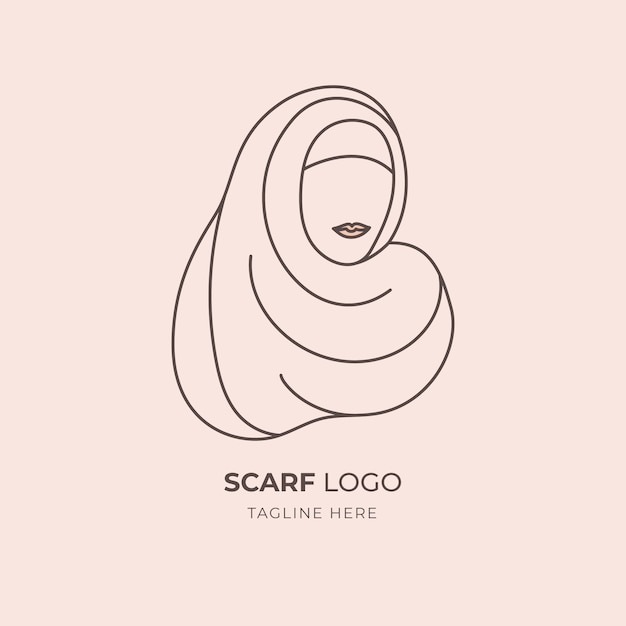 Diseño de logotipo de bufanda dibujada a mano