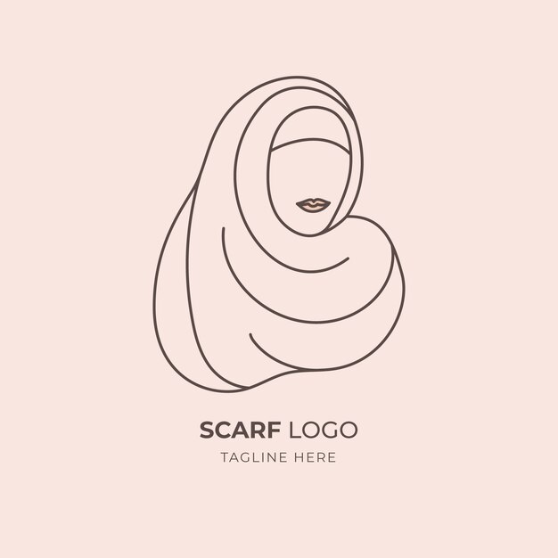 Diseño de logotipo de bufanda dibujada a mano