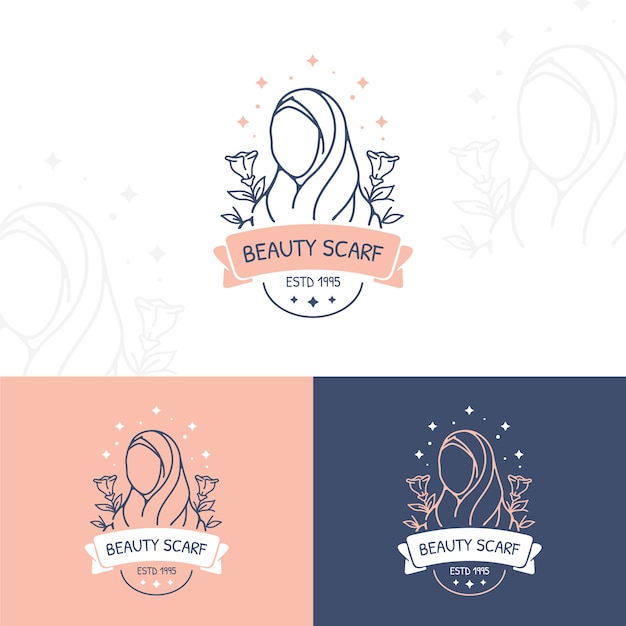 Diseño de logotipo de bufanda dibujada a mano