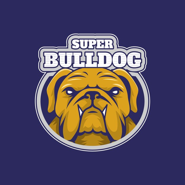 Diseño de logotipo de bulldog dibujado a mano