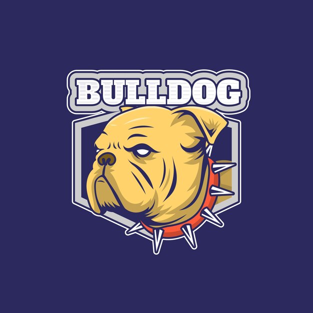 Diseño de logotipo de bulldog dibujado a mano