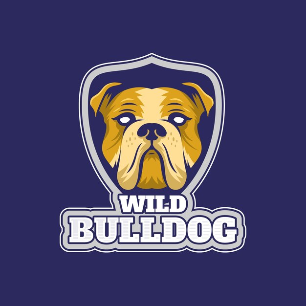 Diseño de logotipo de bulldog dibujado a mano