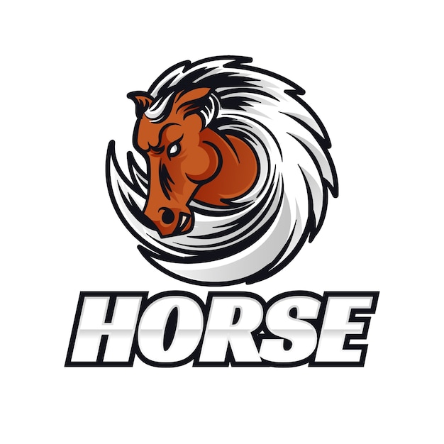 Vector gratuito diseño de logotipo de caballo degradado