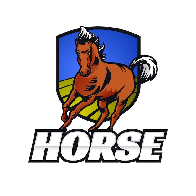 Vector gratuito diseño de logotipo de caballo degradado