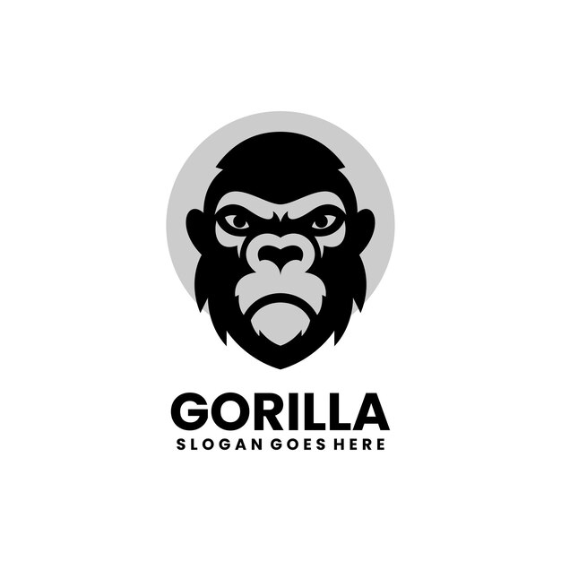 Diseño del logotipo de la cabeza de gorila