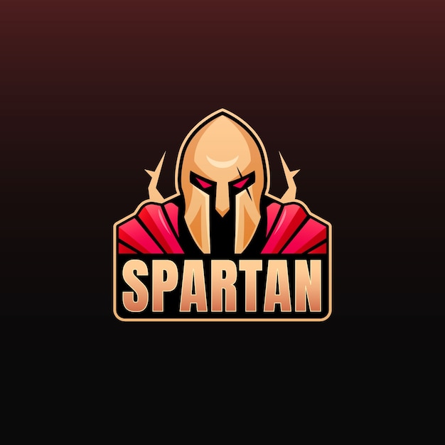 Diseño de logotipo de casco espartano degradado