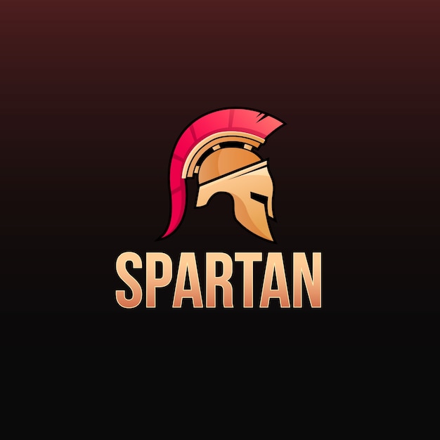 Diseño de logotipo de casco espartano degradado