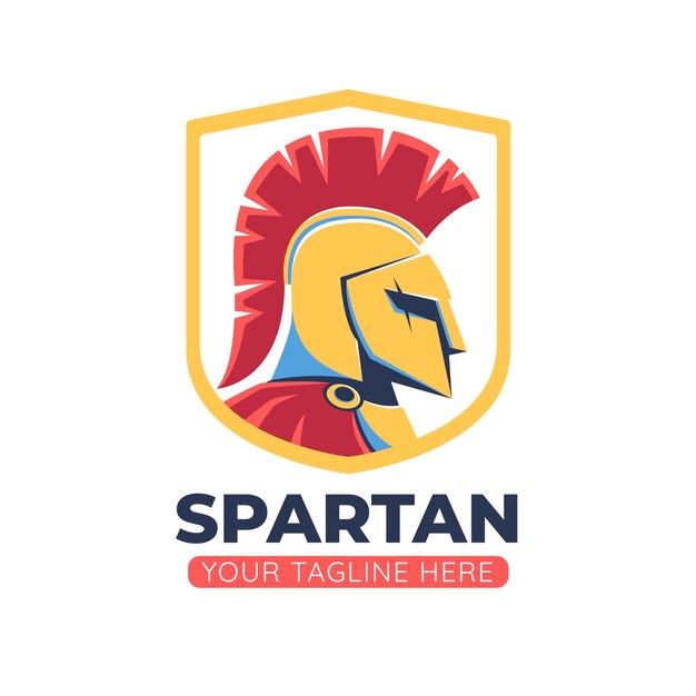 Diseño de logotipo de casco espartano dibujado a mano