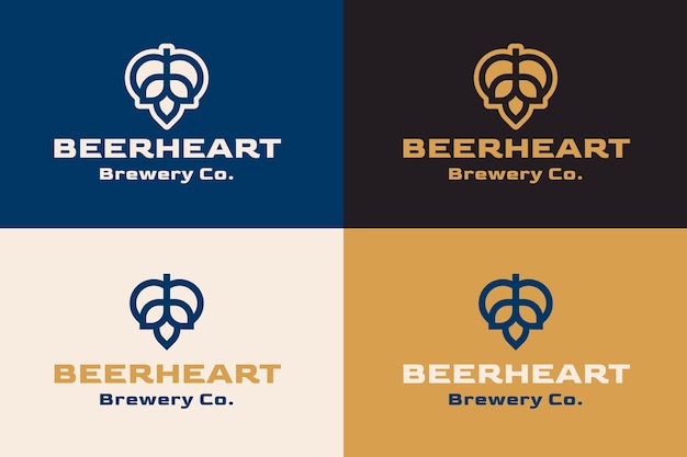 Vector gratuito diseño de logotipo de cervecería de diseño plano