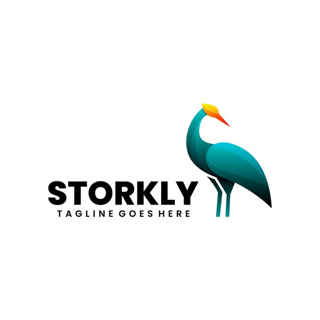 diseño de logotipo cigüeñamente colorido