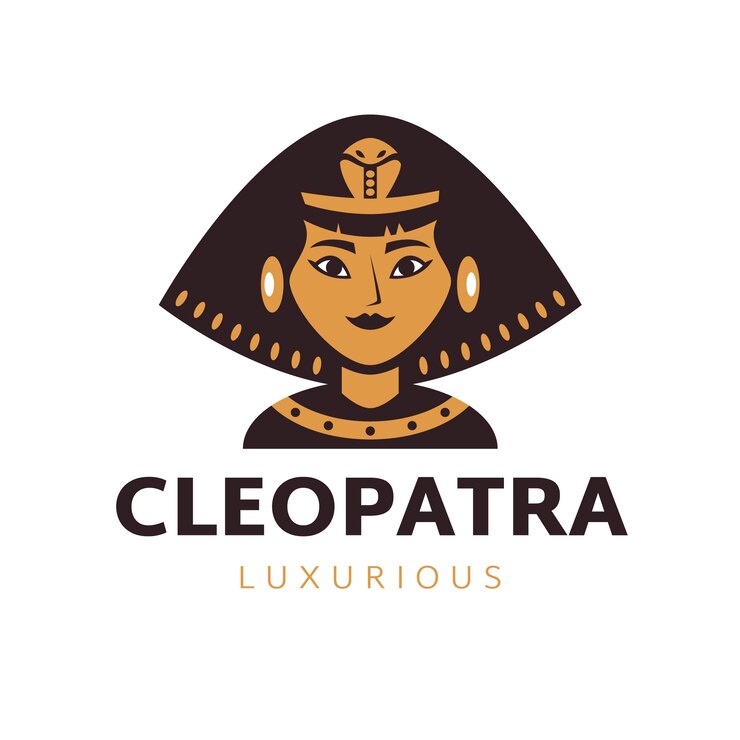 Vector gratuito diseño de logotipo de cleopatra dibujado a mano