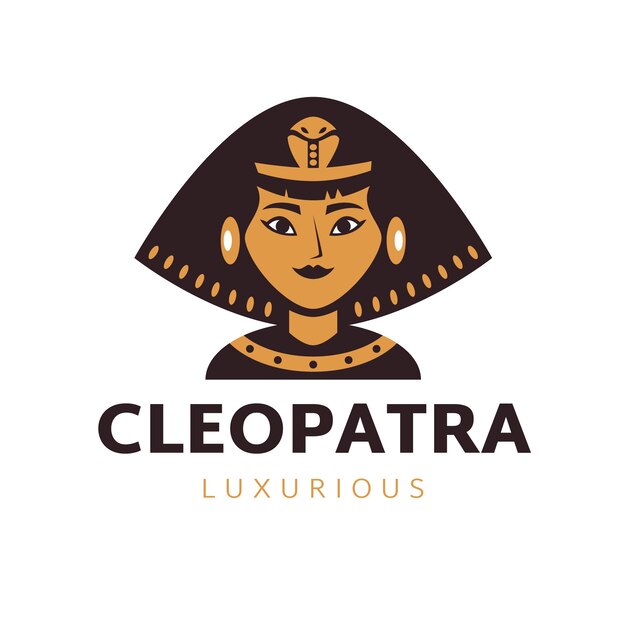 Diseño de logotipo de cleopatra dibujado a mano