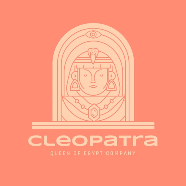 Vector gratuito diseño de logotipo de cleopatra dibujado a mano