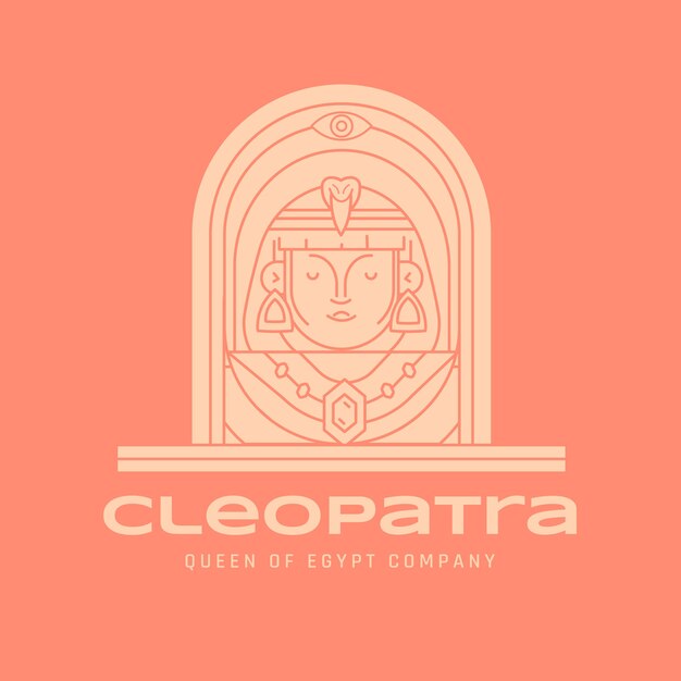 Diseño de logotipo de cleopatra dibujado a mano