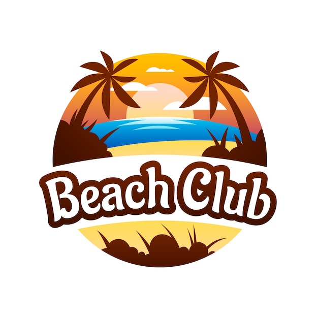 Diseño de logotipo de club de playa degradado