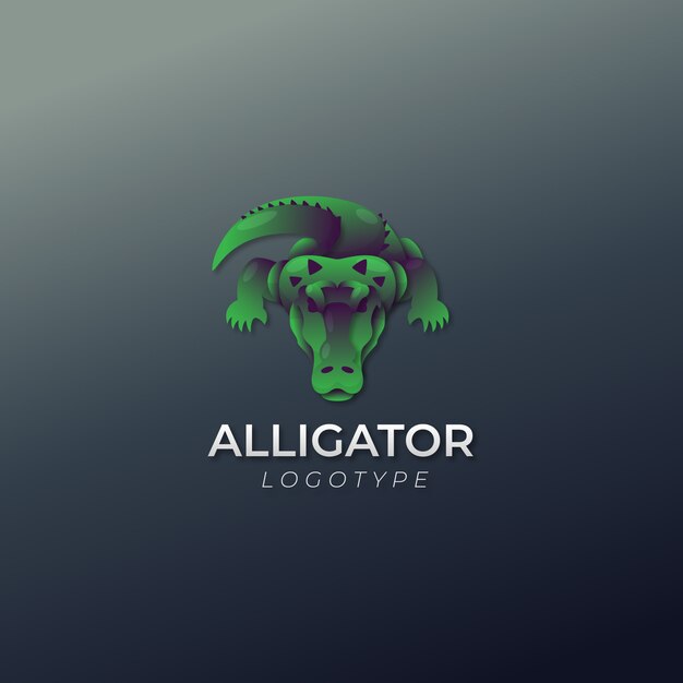 Diseño de logotipo de cocodrilo degradado