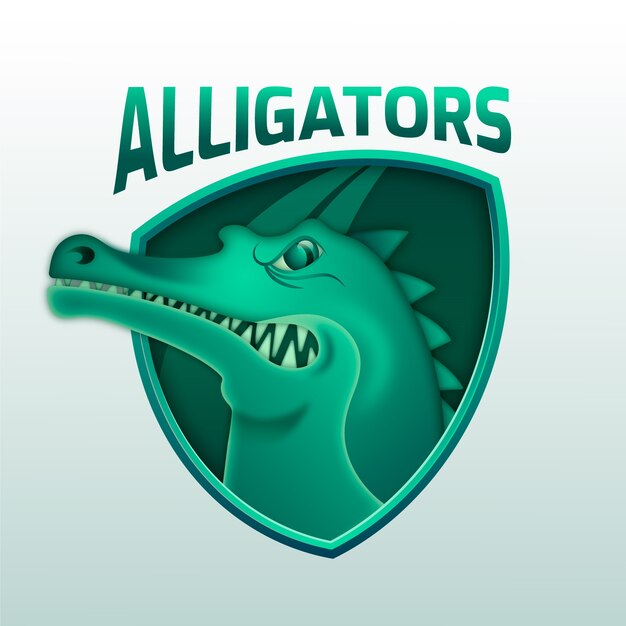Diseño de logotipo de cocodrilo degradado