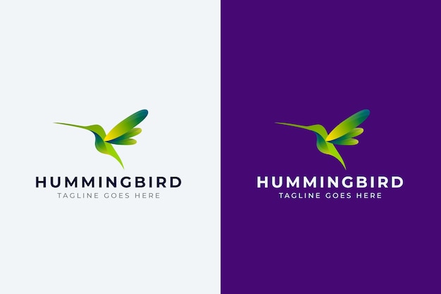 Vector gratuito diseño de logotipo de colibrí degradado