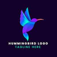 Vector gratuito diseño de logotipo de colibrí degradado