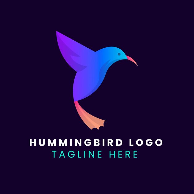 Diseño de logotipo de colibrí degradado