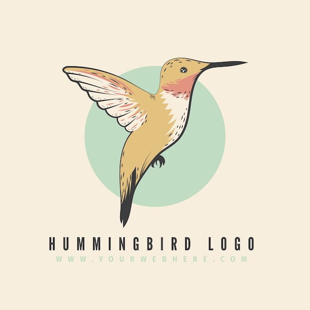 Vector gratuito diseño de logotipo de colibrí dibujado a mano