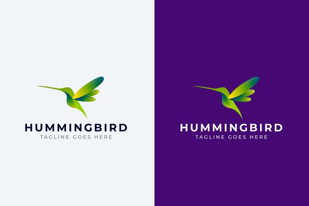 Diseño del logotipo del colibrí gradiente