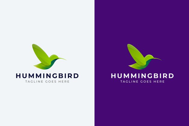 Diseño del logotipo del colibrí gradiente