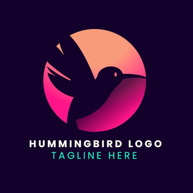Diseño del logotipo del colibrí gradiente