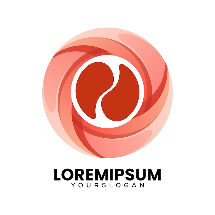 Vector gratuito diseño de logotipo colorido con icono de círculo y café
