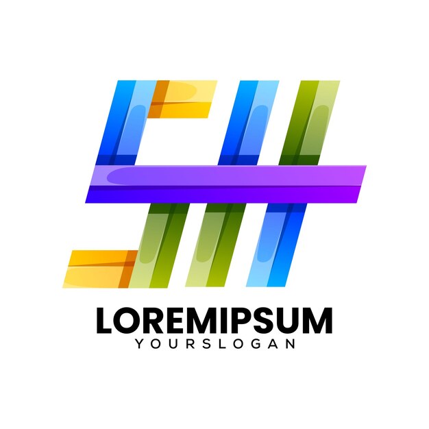 Diseño de logotipo colorido letra H