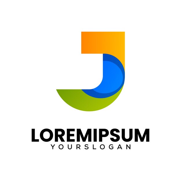diseño de logotipo colorido con la letra inicial J