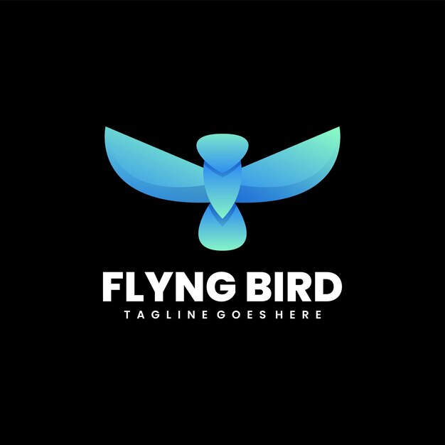 Diseño de logotipo colorido pájaro volador