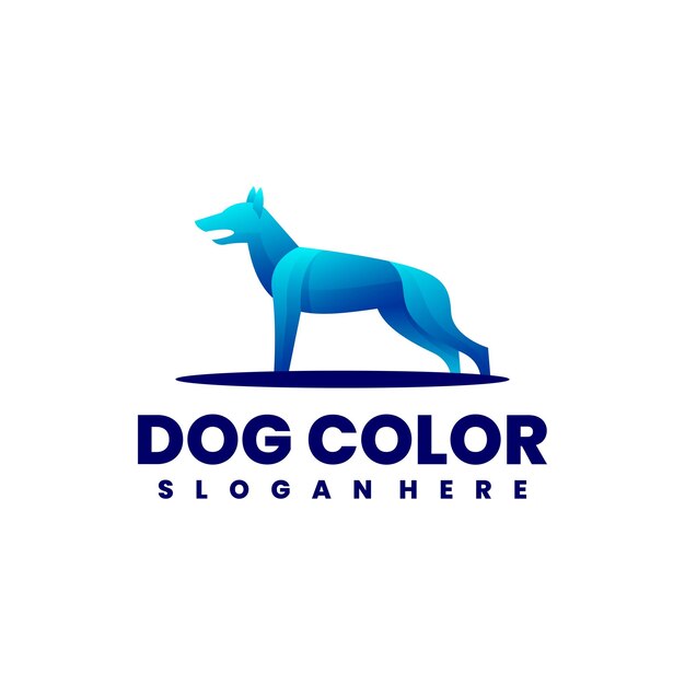 Diseño de logotipo colorido de perro vectorial libre
