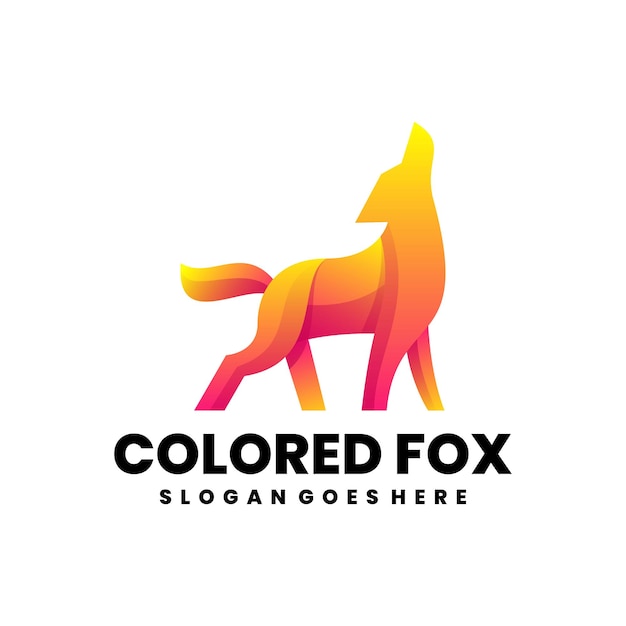 Diseño de logotipo colorido de zorro de color vectorial