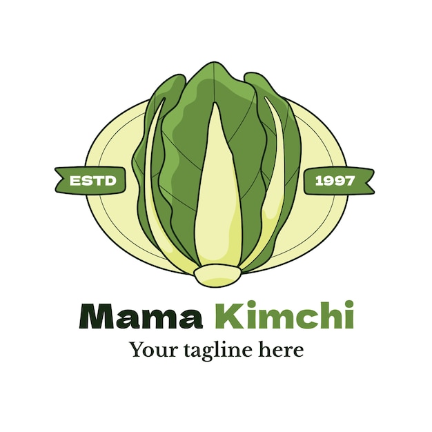 Vector gratuito diseño de logotipo de comida kimchi