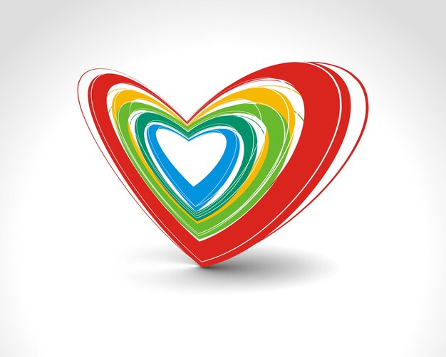 Diseño del logotipo del corazón del día de San Valentín, ilustración vectorial.