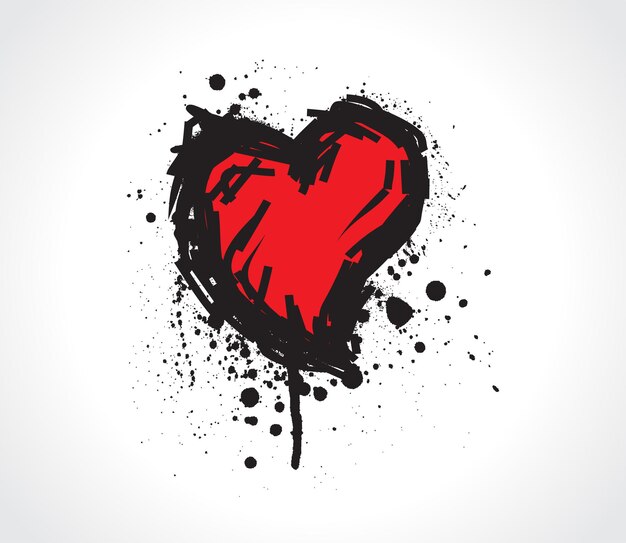 Diseño del logotipo del corazón del día de San Valentín, ilustración vectorial.