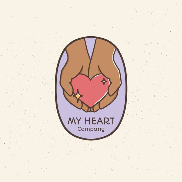 Diseño del logotipo de corazón de mano dibujado a mano