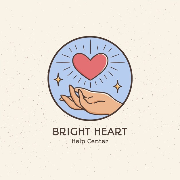 Diseño del logotipo de corazón de mano dibujado a mano