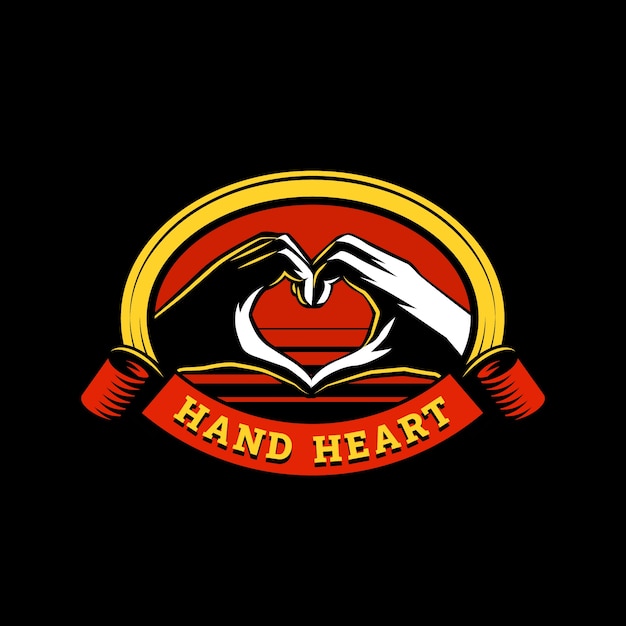 Diseño del logotipo de corazón de mano dibujado a mano