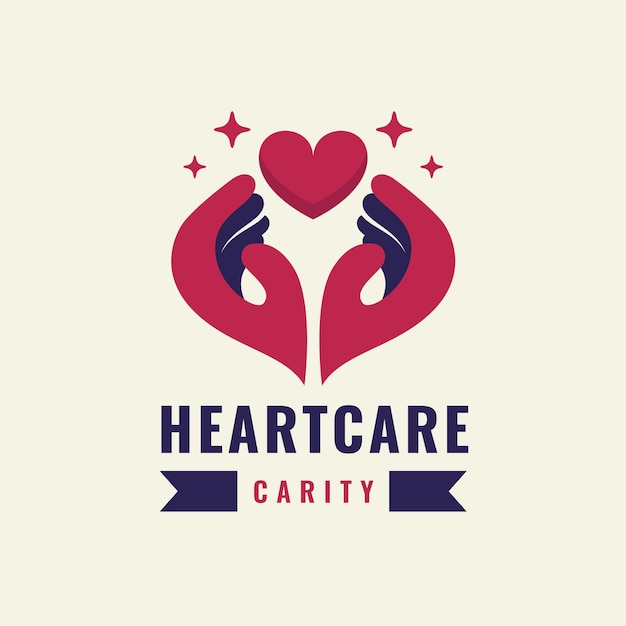 Diseño de logotipo de corazón de mano