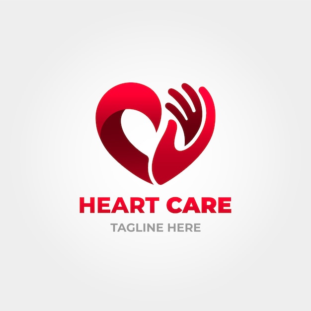 Diseño de logotipo de corazón de mano