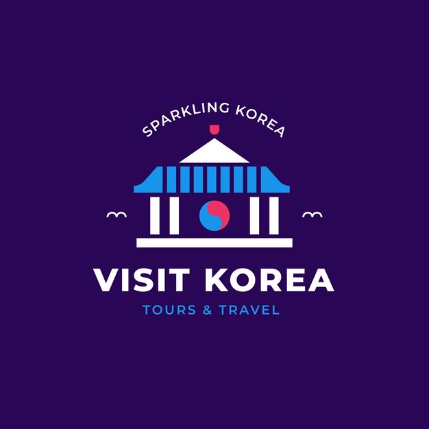 Diseño de logotipo coreano de diseño plano