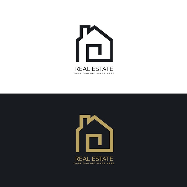 Diseño de logotipo creativo de bienes raíces