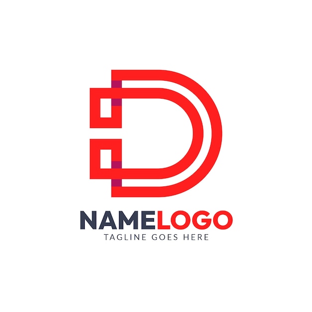 Diseño de logotipo dd de diseño plano