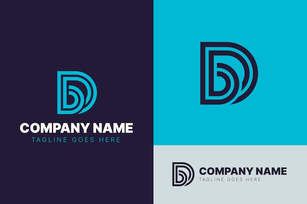 Diseño de logotipo dd de diseño plano