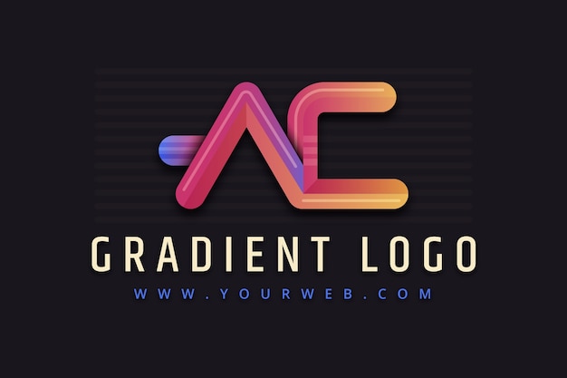 Diseño de logotipo degradado ac